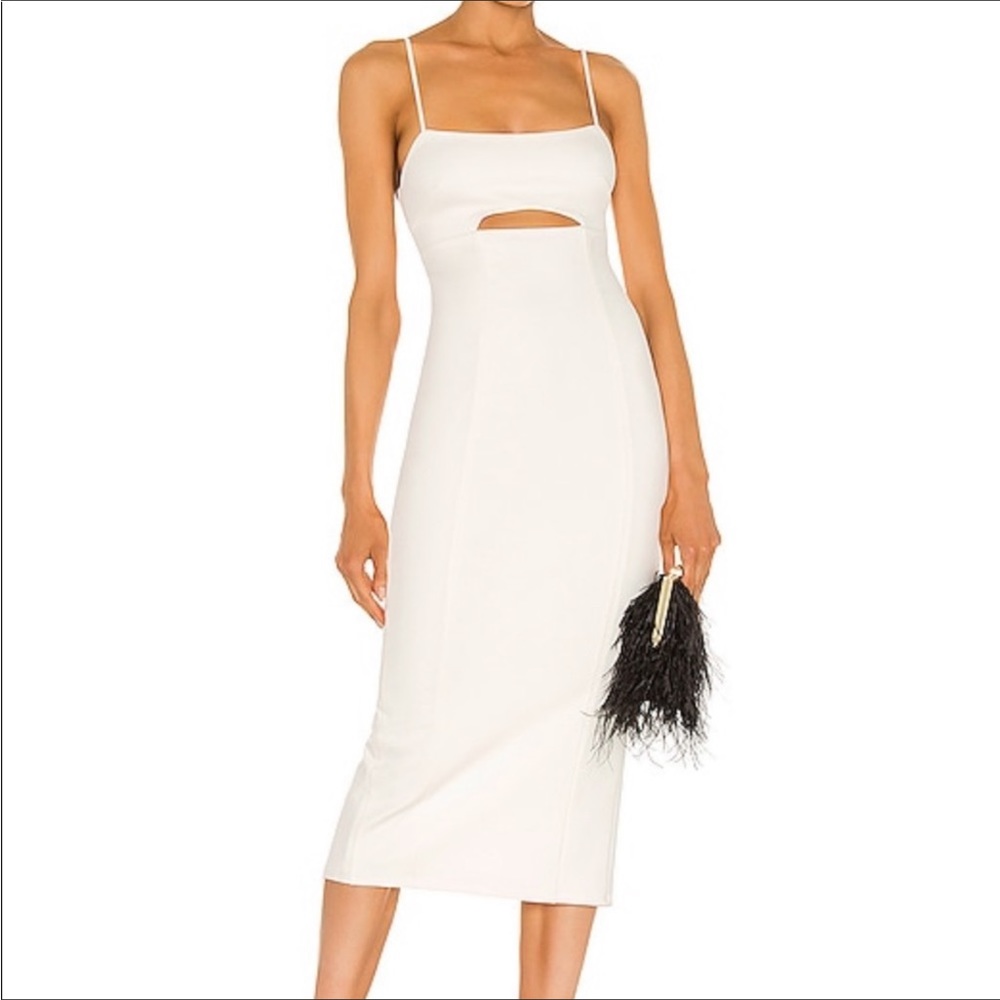 H:ours Enzo Midi Dress in White, Size: XS
